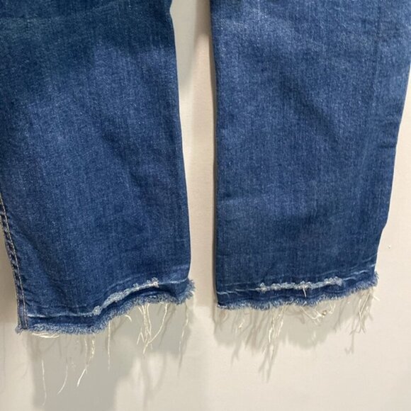 7 For All Mankind Boyfriend Jeans Cropped Bootcut Distressed Jeans Size 27 - Picture 12 of 14